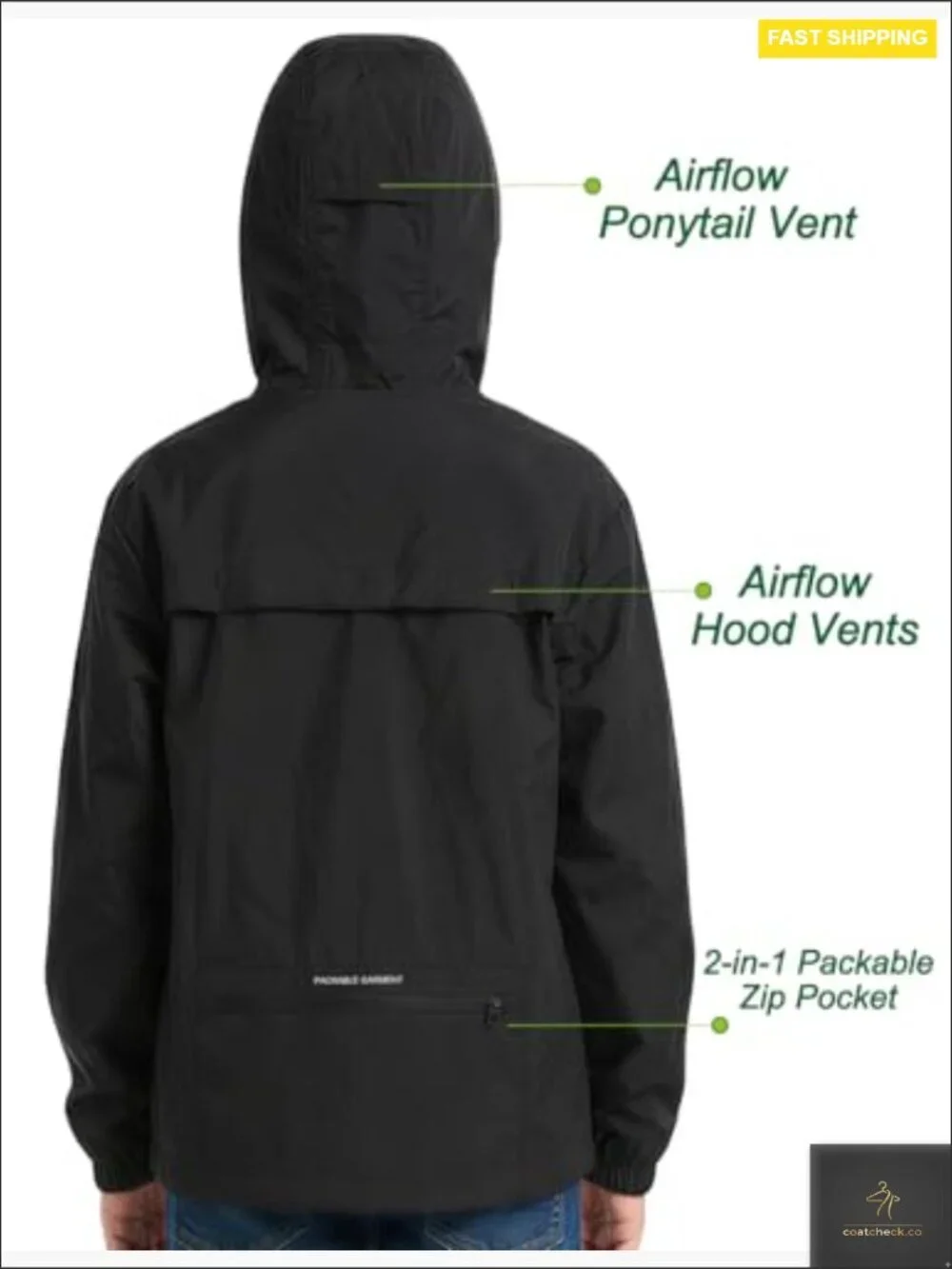Lightweight Rain Jacket Packable Windbreaker Hooded Summer Coat for Boys Girls